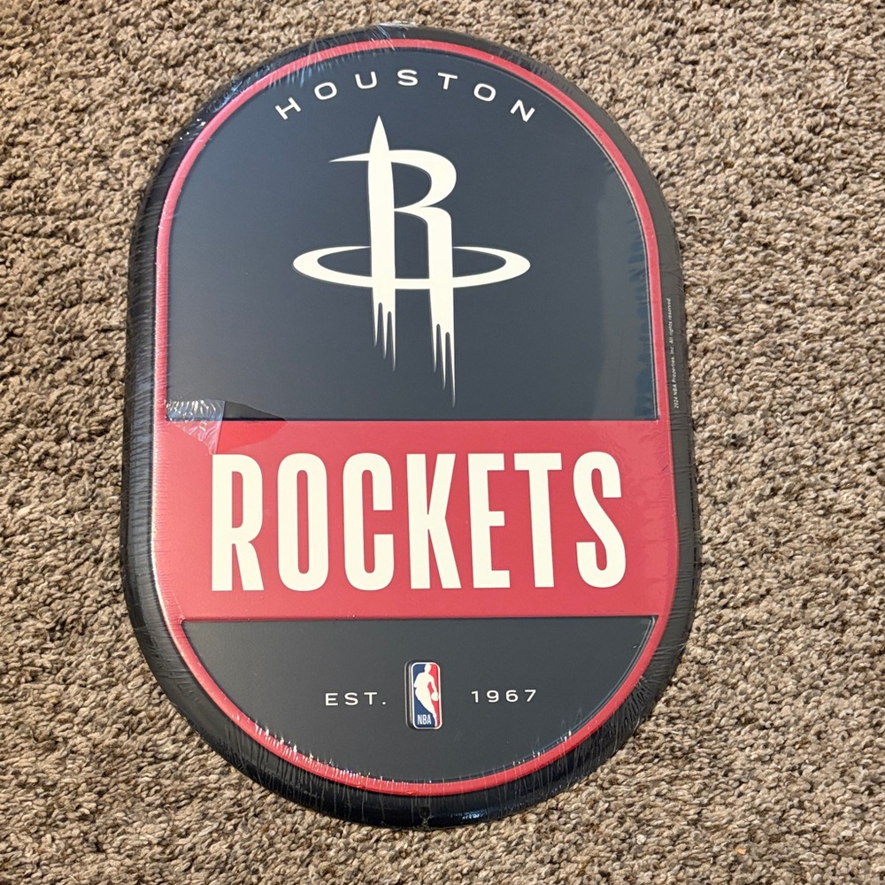 NBA Houston Rockets Red and Black Wall Plaque